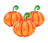 OH YEAH - 3 unidades Globo Foil Calabaza 3D Halloween - Ø 39 cm - Complementos Naranja - Globo de Suelo - Accesorios Decoración Pared Halloween - FÁCIL DE HINCHAR