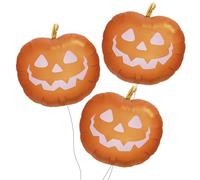 OH YEAH - 3 unidades Globo Foil Calabaza Halloween - 60 cm - Apto Helio - Decoración Terror - Globo Foil Naranja - Accesorios Decoración Pared Halloween - FÁCIL DE HINCHAR