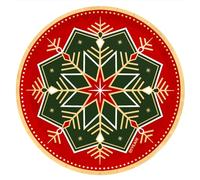 OH YEAH - 6 Platos Cartón LLano Navidad Winter Tricolor - 17 cm - Efecto Metalizado - Copo de Nieve - Rojo - Decoración Mesa Navidad - DISEÑO ÑUNICO