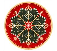 OH YEAH - 6 Platos Cartón LLano Navidad Winter Tricolor - 23 cm - Efecto Metalizado - Copo de Nieve - Rojo - Decoración Mesa Navidad - DISEÑO ÚNICO