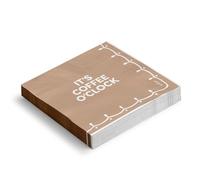 OH YEAH - 60 Unidades - Servilletas Papel Doble Capa 33x33 cm - It's Coffe O'clock - Servilletas Decoradas para Cumpleaños y Fiestas - Decoración Mesa - Vajilla Papel Desechable - PAPEL DOBLE CAPA