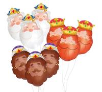 OH YEAH - 9 Globos Navideño Foil Reyes Magos Metalizado - 50 x 40 cm - Apto Helio - Globo fiesta - Decoración Navidad - Reyes Magos - DISEÑO ÚNICO