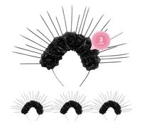 OH YEAH - Diadema Catrina Mujer con Flores - Accesorio Disfraz Mexicano para Halloween y Día de los Muertos - Diadema Halloween - Corona Decorativa para Mujer - Fiestas y Maquillaje Catrina