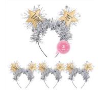 OH YEAH - Diademas Nochevieja para Adultos y Niños - “Happy New Year” - Talla Única - Accesorios Fiesta Fin de Año y Cotillón - Ideal para Fotos y Eventos (3 Unidades, Diadema Espumillón)
