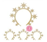 OH YEAH - Diademas Nochevieja para Adultos y Niños - “Happy New Year” - Talla Única - Accesorios Fiesta Fin de Año y Cotillón - Ideal para Fotos y Eventos (12 Unidades, Diadema Estrella Oro)