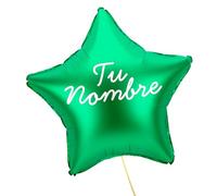 OH YEAH - Estrella PERSONALIZADA Verde 48 cm - Nombre Personalizado - Apto Helio - Globo Personalizado - Globo Foil Estrella Metalizado - Diseño Personalizado - ELIGE TU NOMBRE
