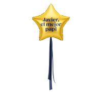 OH YEAH - Estrella XL Personalizada Día del Padre - Nombre PERSONALIZADO - 91 cm - Apto Helio - Globo Personalizado - Detalle Original y Elegante - Detalle Especial - ELIGE NOMBRE (Oro)