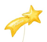 OH YEAH - Globo Foil Estrella Fugaz Personalizada Reyes Magos - Decoración Navideña - Celebraciones Familiares, Escolares y Escaparates - Roscón de Reyes - Eventos Navideños - ELIGE TU NOMBRE