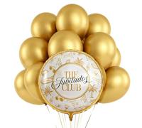 OH YEAH - Globo Foil Redondo Ø 45 cm + 10 Globos Látex 30 cm Perlado Oro - Decoración Feliz Jubilación - Regalo Fiesta Jubilación - Kit Decoración Fiesta para Celebraciones - Accesorios Photocall