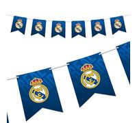 OH YEAH - Guirnalda Cartón - Decoración Cumpleaños Real Madrid LICENCIA OFICIAL - Ideal para Fiestas Infantiles - Pack Cumpleaños Futbol - Ambiente Futbolero - Para Comuniones y Eventos Temáticos