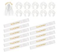 OH YEAH - Kit Despedida de Soltera Novia y Amigas - Bandas y Diademas - Accesorios Despedida Soltera - Team Bride - Diadema Bride To Be con Velo - Diademas Flores Blancas (Blanco 2, Novia + 10 amigas)