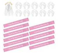 OH YEAH - Kit Despedida de Soltera Novia y Amigas - Bandas y Diademas - Accesorios Despedida Soltera - Team Bride - Diadema Bride To Be con Velo - Diademas Flores Blancas (Rosa, Novia + 10 amigas)