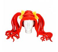 OH YEAH - Peluca de Foam Gigantes Dos Coletas Rojas - 48 cm de alto x 48 cm de largo - Accesorios Originales - Hora Loca - Disfraces - Bodas - Eventos Temáticos - PELUCAS FOAM GRANDES