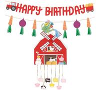 OH YEAH - Piñata Cumpleaños Infantil Granja - Piñata de Cumpleaños Grande con Guirnalda Granja 4,25 m (13 piezas) - FÁCIL MONTAJE