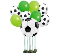 OH YEAH - Piñata de Cumpleaños Balón Fútbol Ø 42 cm + Set Globos Fútbol Ø 30 cm - Decoración Fiestas Infantiles - Piñatas Grandes para Rellenar con Juguetes y chuches - FÁCIL DE RELLENAR