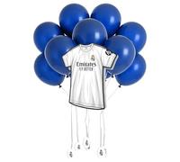 OH YEAH - Piñata de Cumpleaños Camiseta 38 x 35 cm Real Madrid + 10 Globos Azul Marino 30 cm - Decoración Fiestas Infantiles - Piñatas Grandes para Rellenar con Juguetes y chuches - FÁCIL DE RELLENAR