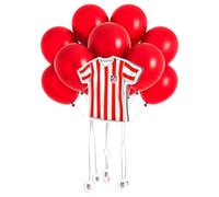 OH YEAH - Piñata de Cumpleaños Camiseta 50 x 40 cm Atlético de Madrid + 10 Globos Rojo 30 cm - Decoración Fiestas Infantiles - Piñatas Grandes para Rellenar con Juguetes y chuches - FÁCIL DE RELLENAR