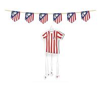 OH YEAH - Piñata de Cumpleaños Camiseta 50 x 40 cm Atlético de Madrid + Guirnalda Banderines - Decoración Fiestas Infantiles - Piñatas Grandes para Rellenar con Juguetes y chuches - FÁCIL DE RELLENAR