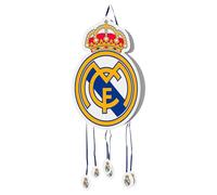 OH YEAH - Piñata de Cumpleaños Grande Escudo 48 x 35 cm Real Madrid LICENCIA OFICIAL - Decoración Fiestas Infantiles Niño y Niña - Piñatas para Rellenar con Juguetes y chuches - FÁCIL DE RELLENAR