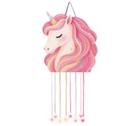 OH YEAH - Piñata de Cumpleaños Grande Unicornio Baby Rosa 41 x 45 cm - Decoración Fiestas Infantiles Niño y Niña - Piñatas Grandes para Rellenar con Juguetes y chuches - FÁCIL DE RELLENAR