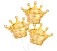 OH YEAH - Set 3 Globos Foil Corona - 76 cm - Apto Helio - Decoración de Globos Reyes Magos - Globos Metalizados Fiesta - Globo Corona Metalizado Oro - FÁCIL MONTAJE