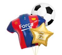 OH YEAH - Set Globos PERSONALIZADO - Globo Foil Estrella + Globo Foil Temático - Set Nombre y Edad - Apto Helio - Pack Personalizado - ELIGE TU NOMBRE Y EDAD (Fútbol Rojo)