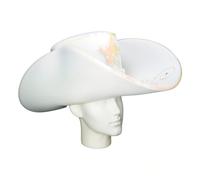 OH YEAH - Sombrero de Foam Gigantes Cowboy Blanco - 19 cm de alto x 56 cm de largo - Accesorios Originales - Hora Loca - Disfraces - Bodas - Eventos Temáticos - PELUCAS FOAM GRANDES