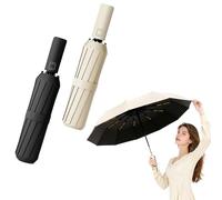 OHAANYY Paraguas resistente a las tormentas, paraguas de bolsillo grande para hombre y mujer, paraguas invertido, 24 costillas, automático de encendido y apagado, compacto, diámetro 120 cm, Blanco *1+