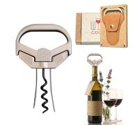 OHAANYY Sacacorchos de Dos Puntas (Ah-So) para Vinos Vintage, Abrebotellas 3 en 1 con Abrecervezas, Acero Zinc Cromado, Ideal para Corchos Frágiles y Antiguos (Wine Opener-Classic1)