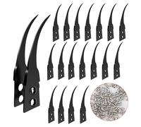 Ohamtes 10 pares de pinzas antiestáticas modelo ESD-7A, pinzas de acero inoxidable, puntas reemplazables, puntas de plástico de fibra de carbono, equipadas con tornillos de bloqueo