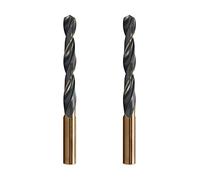 Ohamtes Brocas reducidas de acero de alta velocidad HSS 4341 de 14 mm para hierro/cobre/plástico/placas de aluminio/materiales metálicos, vástago redondo, doble borde, 2 piezas