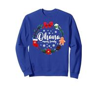 Ohana Means Family Vacaciones de Navidad en Familia Sudadera, Unisex para Adultos, Azul Real, XL