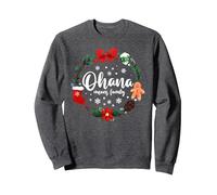 Ohana Means Family Vacaciones de Navidad en Familia Sudadera, Unisex para Adultos, Jaspeado Oscuro, S