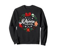 Ohana Means Family Vacaciones de Navidad en Familia Sudadera, Unisex para Adultos, Negro, XL