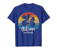 Ohana Significa Familia Camiseta Vintage Hawaiana T-Shirt Regalos Camiseta, Hombre, Azul Real, L