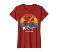 Ohana Significa Familia Camiseta Vintage Hawaiana T-Shirt Regalos Camiseta, Mujer, Arándano, M