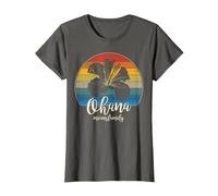 Ohana Significa Familia Camiseta Vintage Hawaiana T-Shirt Regalos Camiseta, Mujer, Asfalto, L