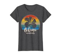 Ohana Significa Familia Camiseta Vintage Hawaiana T-Shirt Regalos Camiseta, Mujer, Jaspeado Oscuro, XL
