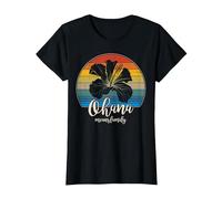 Ohana Significa Familia Camiseta Vintage Hawaiana T-Shirt Regalos Camiseta, Mujer, Negro, XS
