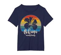 Ohana Significa Familia Camiseta Vintage Hawaiana T-Shirt Regalos Camiseta, Mujer Tallas Grandes, Azul Marino, 5XL Grande
