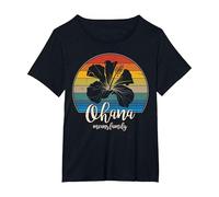 Ohana Significa Familia Camiseta Vintage Hawaiana T-Shirt Regalos Camiseta, Mujer Tallas Grandes, Negro, 2XL Grande