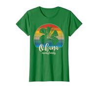 Ohana Significa Familia Camiseta Vintage Hawaiana T-Shirt Regalos Camiseta, Mujer, Verde Kelly, XS