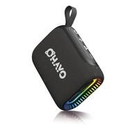 OHAYO Altavoz Bluetooth Mini con Luces RGB 5.3, Altavoz Exterior Resistente al Agua IPX7 24H Autonomía, para iPhone, Fiestas, Exteriores, Negro