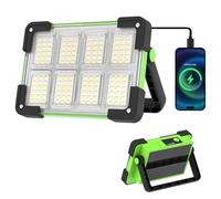 OHAYORI Foco LED Recargable, Foco LED Batería Portatil, 4 Modos Luz de Trabajo Exterior Solar, Luz Recargable por USB, Verde Portatil Impermeable a Prueba de Agua para Jardín, Pesca, Emergencia