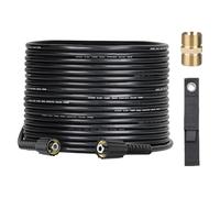 OHAYORI Manguera flexible para hidrolimpiadora de 20 m, M22 x 14 mm, tubo de repuesto de alta presión, tubo de extensión compatible con Karcher HD HDS Kranzle con un adaptador de latón