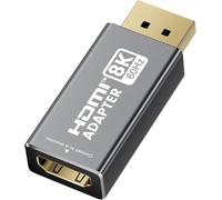 OHBUYAGN Adaptador DisplayPort 1.4 a HDMI de 8K a 60Hz, convertidor DP a | Adaptador de video 4K a 240Hz/120Hz 2K @240Hz/144Hz/120Hz, pantalla compatible con aleación de aluminio G-SYNC con PC, AMD