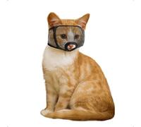 OHCOZZY Bozal para Gatos con Cubierta de Malla Suave, Mascara Bozal Protectora para Gato para Evitar Mordeduras Al Acicalar（S, Negro