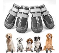 Ohcozzy Zapatos para perros con malla transpirable, botas antideslizantes para perro con correas reflectantes, suela de goma resistente al desgaste, protector de patas de perro para perros pequeños