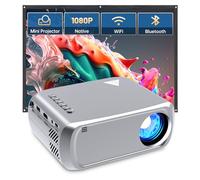 Ohdil Mini proyector portátil con WiFi, compatible con 1080P 170 pulgadas, mini proyector de películas HD, proyector para exteriores compatible con teléfono/tableta/portátil/TV Stick/PS4/HDMI/USB