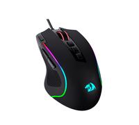 Redragon M612 Predator RGB - Ratón óptico para juegos, 8000 DPI con cable con 11 botones programables y 5 modos retroiluminados, software compatible con botón de disparo rápido, color negro, USB
